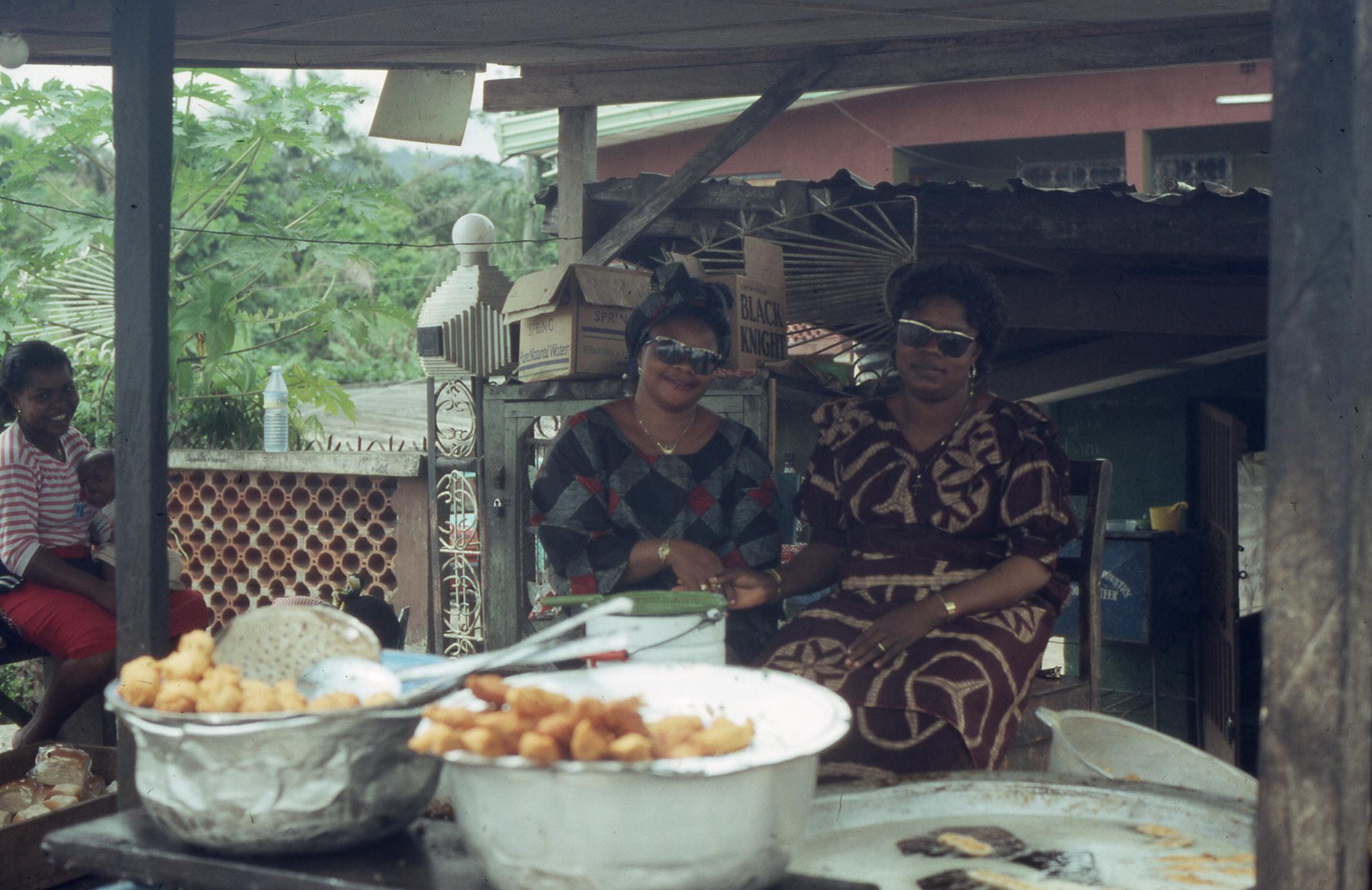 Two women selling streetfood