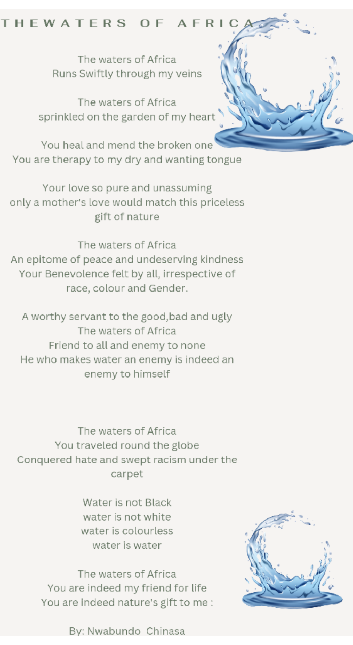 🔁 Nwabundo Ene ReCircled: The waters of Africa poetry Contest By Nwabundo Ene 